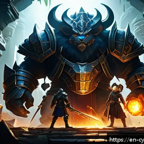 사이퍼즈 최고 레벨 달성법 - A dynamic fantasy RPG scene depicting a diverse team of four characters—tank, DPS, support, and heal...