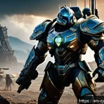 사이퍼즈 레이드 콘텐츠 공략 - A dynamic fantasy battle scene featuring a balanced team composition: a muscular tank clad in heavy,...